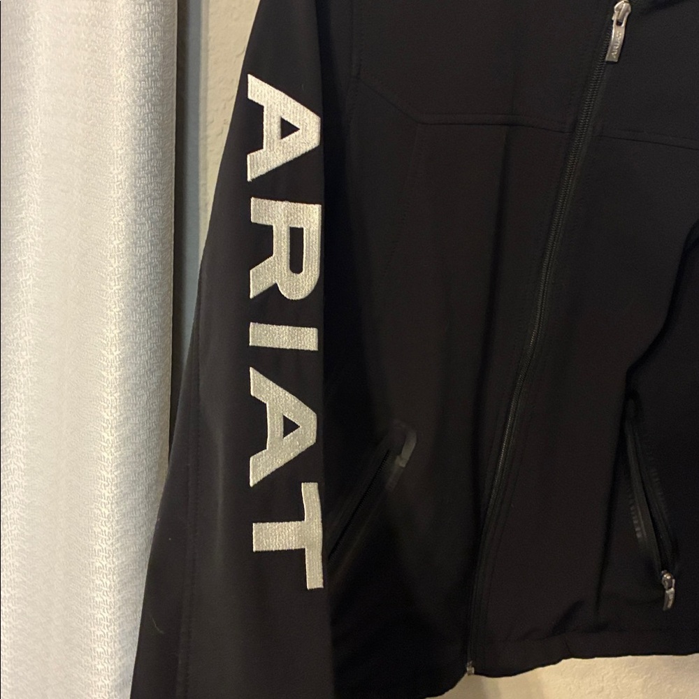Ariat Black Softshell Jacket with White Logo - image 3